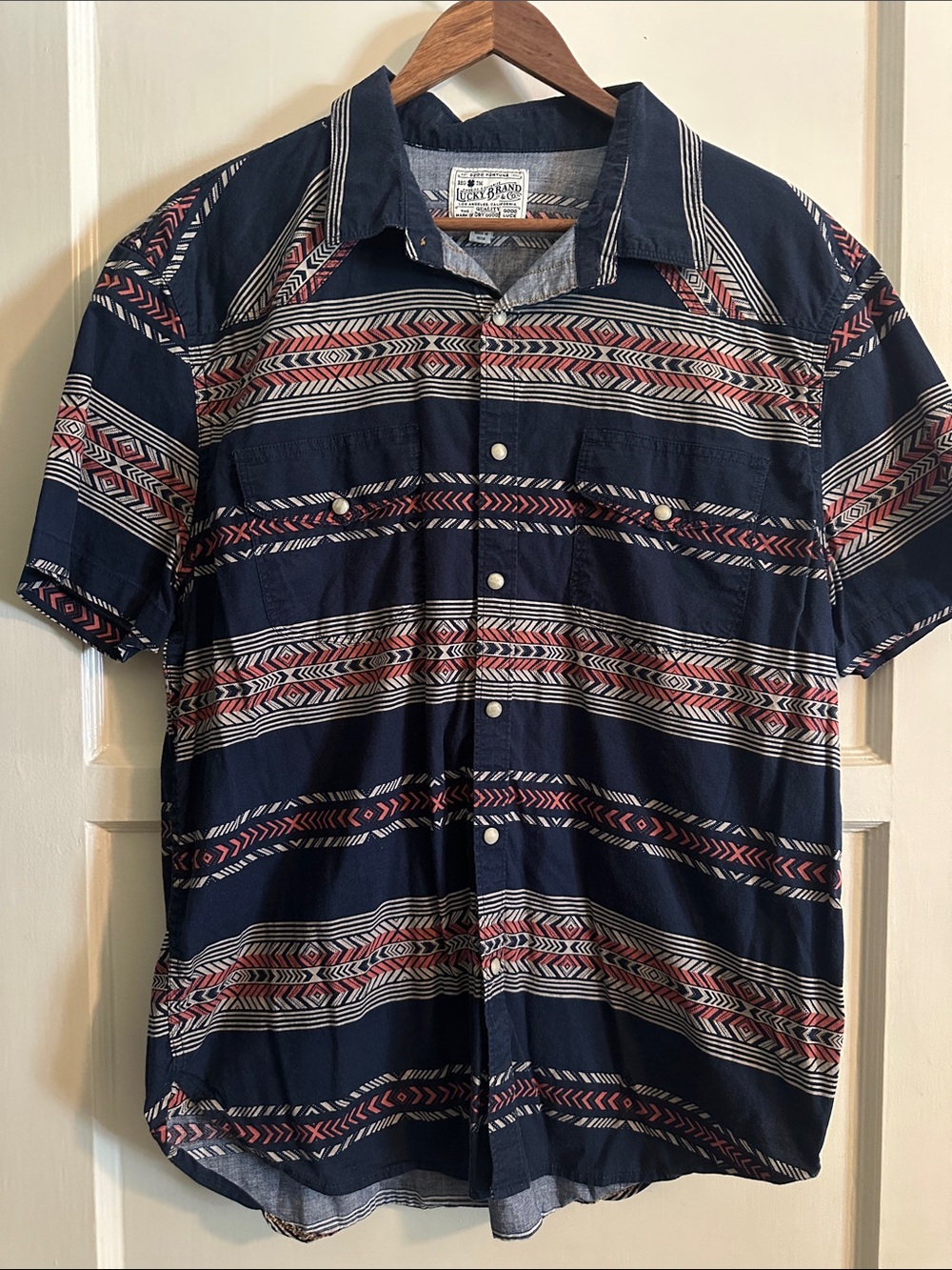Lucky Brand Navy Short-Sleeve Button-Down w